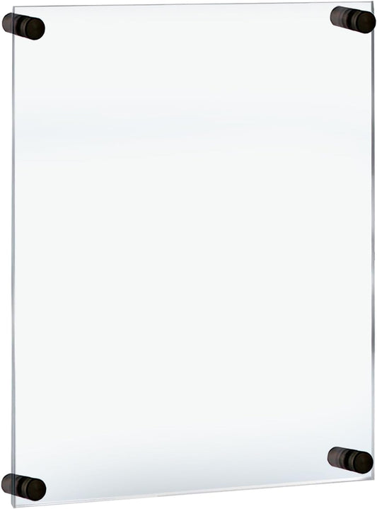 Azar Displays 105524-BLK Acrylic Floating Double Panel Wall Frame,18" x 24" Graphic Size, Overall Frame Size: 18" x 24", Black