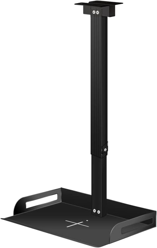 Drsn Universal Ceiling Mount with Tray for Projector Camera, 91-170 cm Adjustable, 11 Lbs Load Bearing, No Hole Installation, in-Tube Cable Routing, Universal Ceiling Mount for Wall Ceiling, Carbon