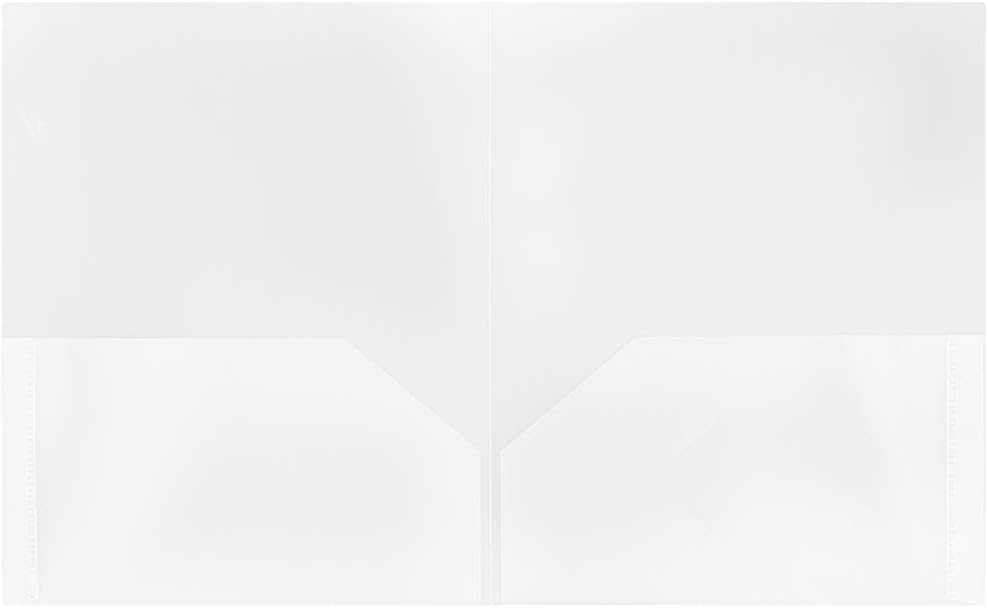JAM PAPER Plastic 2 Pocket POP Folders - Durable School Folders - Clear - 6/Pack