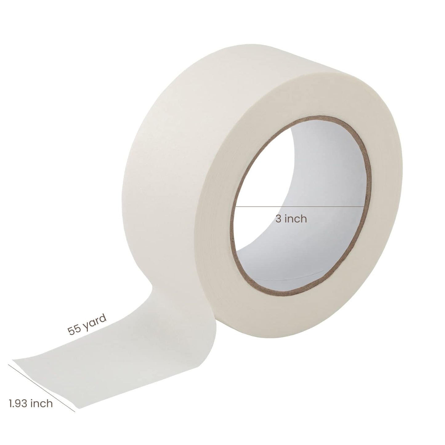 Lichamp Masking Tape 2 inch Wide, 2 Pack General Purpose Masking Tape Beige, White Tapes for Painting, Arts, Crafts, 2 inch x 55 Yards x 2 Rolls (110 Total Yards)