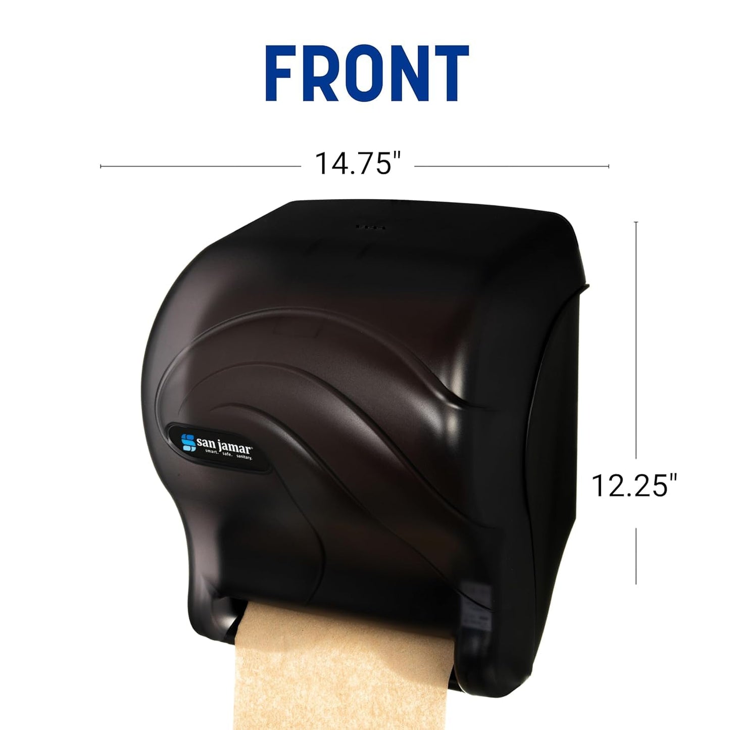 San Jamar Tear-N-Dry Essence Paper Towel Dispenser Automatic Dispenser for Bathroom, Kitchens, and Restaurants, Plastic, 10 x 14.75 x 12.25 Inches, Black