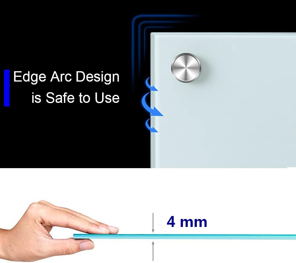 Glass Dry Erase Board - Magnetic Whiteboard with Frameless Mounting, Premium Tempered Glass Surface & Accessory Tray - Perfect for Office, Classroom, or Home (60" x 40")