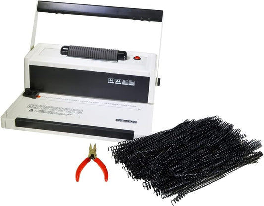 Coilbind S20 Spiral Coil Binding Machine for Office – Heavy Duty Hole Punch Electric Coil Inserter – Adjustable Margins – Clean Binding - Free Crimper Tool & 100 Coils – 4:1 Pitch – 20 Sheet Capacity