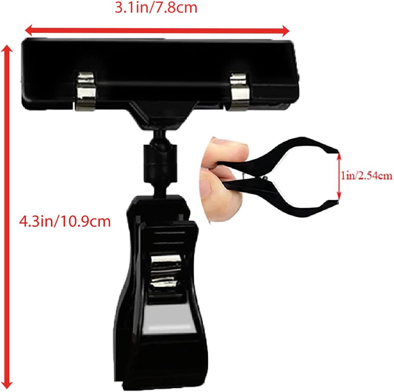 Mini Black Sign Holder Clips for Display, 10 Pcs Plastic Sign Holder Clips for Retail, Swivel Price Signs Clip, Rotatable Price Shelf Clips for Store Clothing Rack Merchandise Shelf Basket