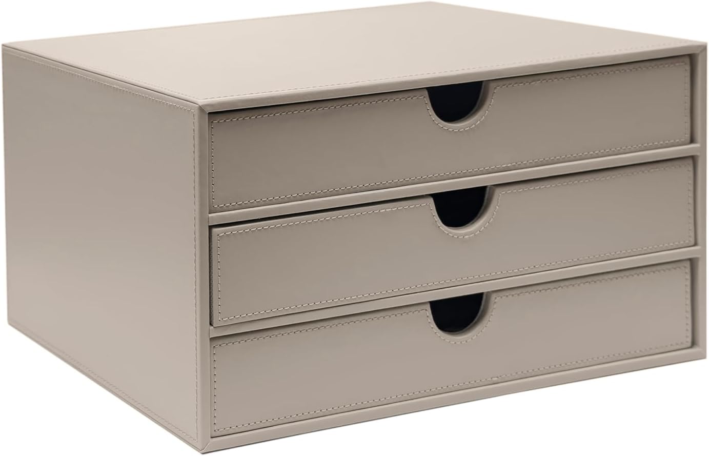 UnionBasic Document Organizer, 3-Drawer File Cabinet Document Storage Box, Office Desktop Filing Organizer, Feather Gray