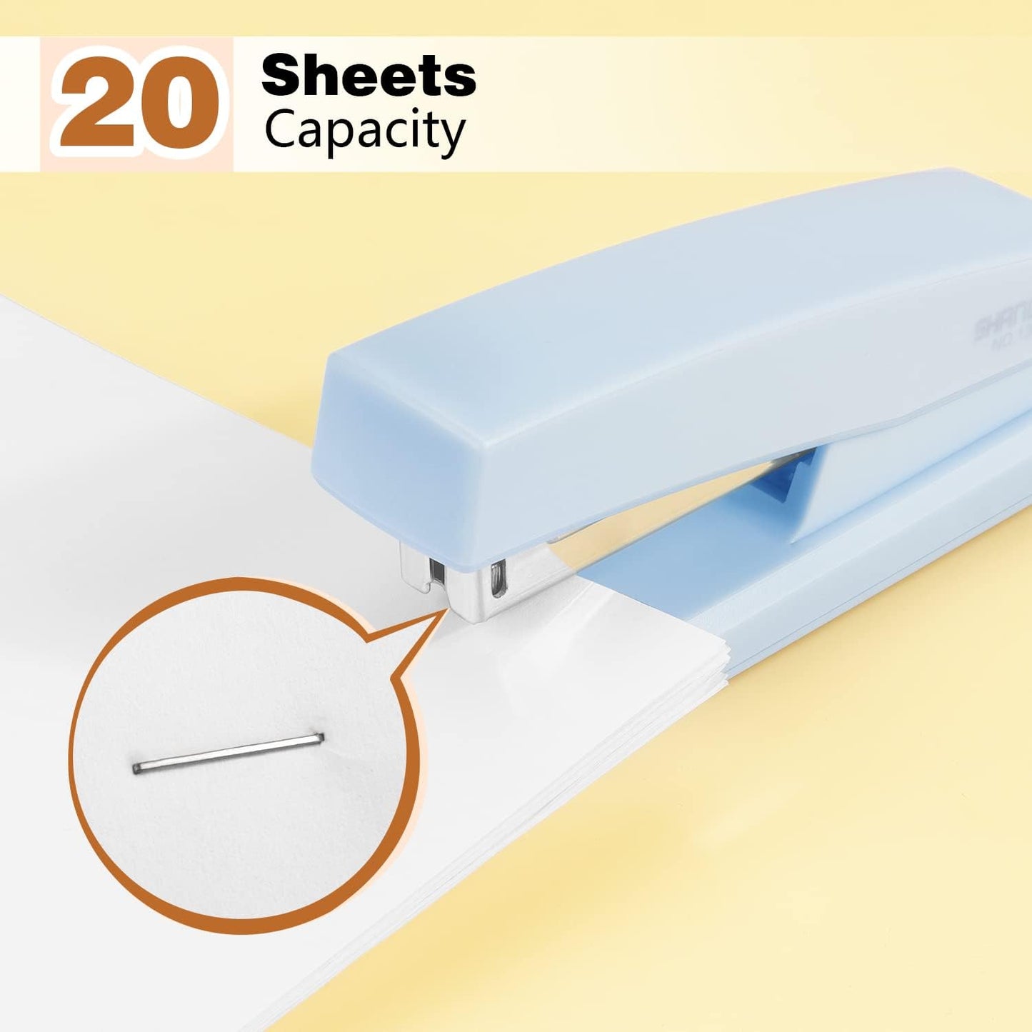 Tamaki Stapler, Office Stapler, Small Staplers for Desk, Blue