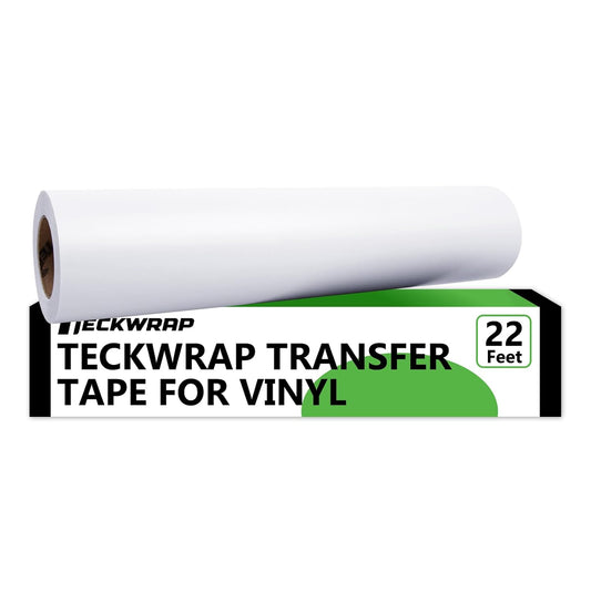 TECKWRAP Clear Transfer Tape for Vinyl, Medium Tack Vinyl Transfer Tape for Glossy and Matte Vinly Stickers Decals Signs Window, 12" x 22FT