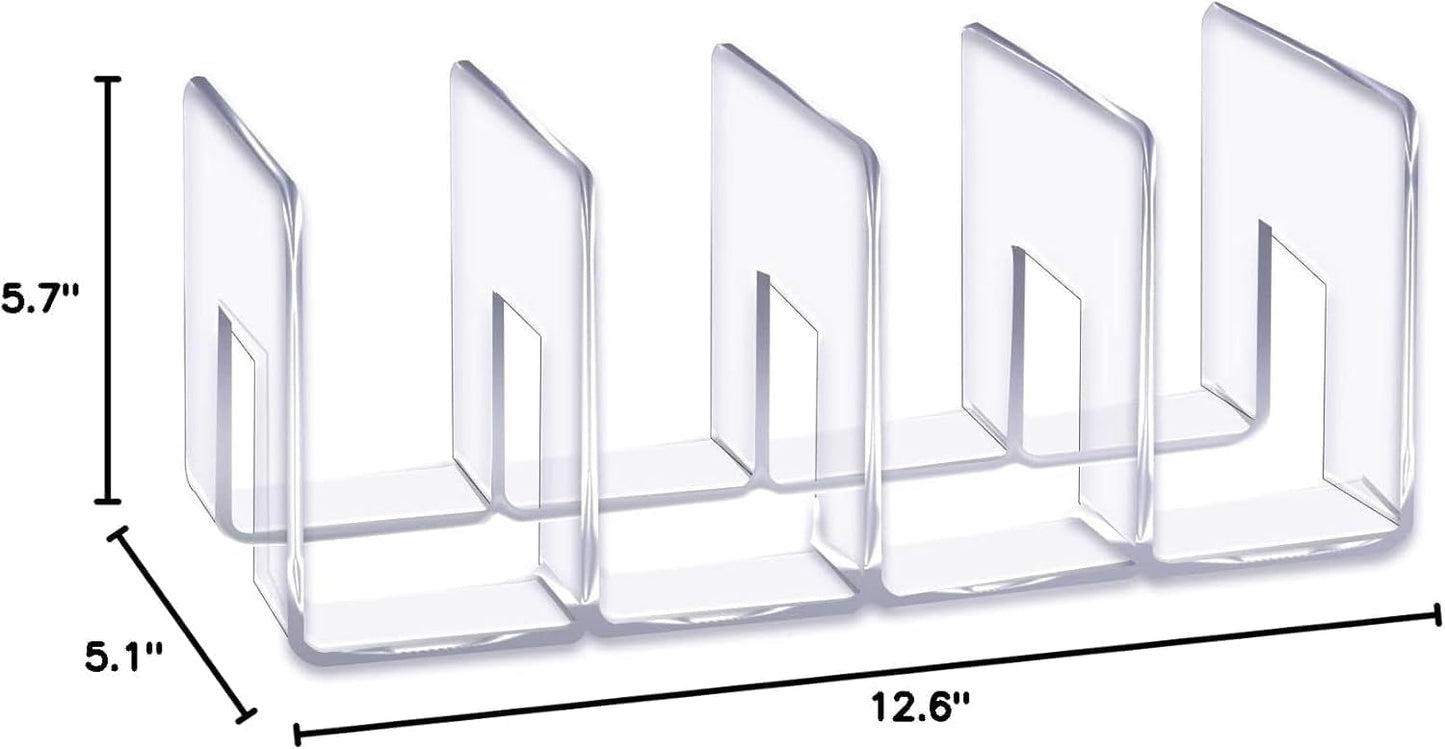 LUGUNU Clear Acrylic Purse Organizer - 4-Section Divider for Handbag Closet Storage - Durable Rack for Purses, Clutches More (Set of 4)