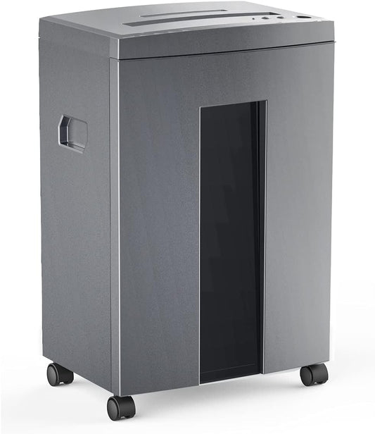 WOLVERINE 10-Sheet Super Micro Cut High Security Level P-5 Heavy Duty Paper/CD/Card Ultra Quiet Shredder for Home Office by 60 Mins Running Time and 6 Gallons Pullout Waste Bin SD9612 (Grey ETL)