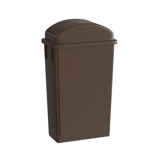 23 Gallon Brown Slim Jim Trash Can with Swing Top Lid