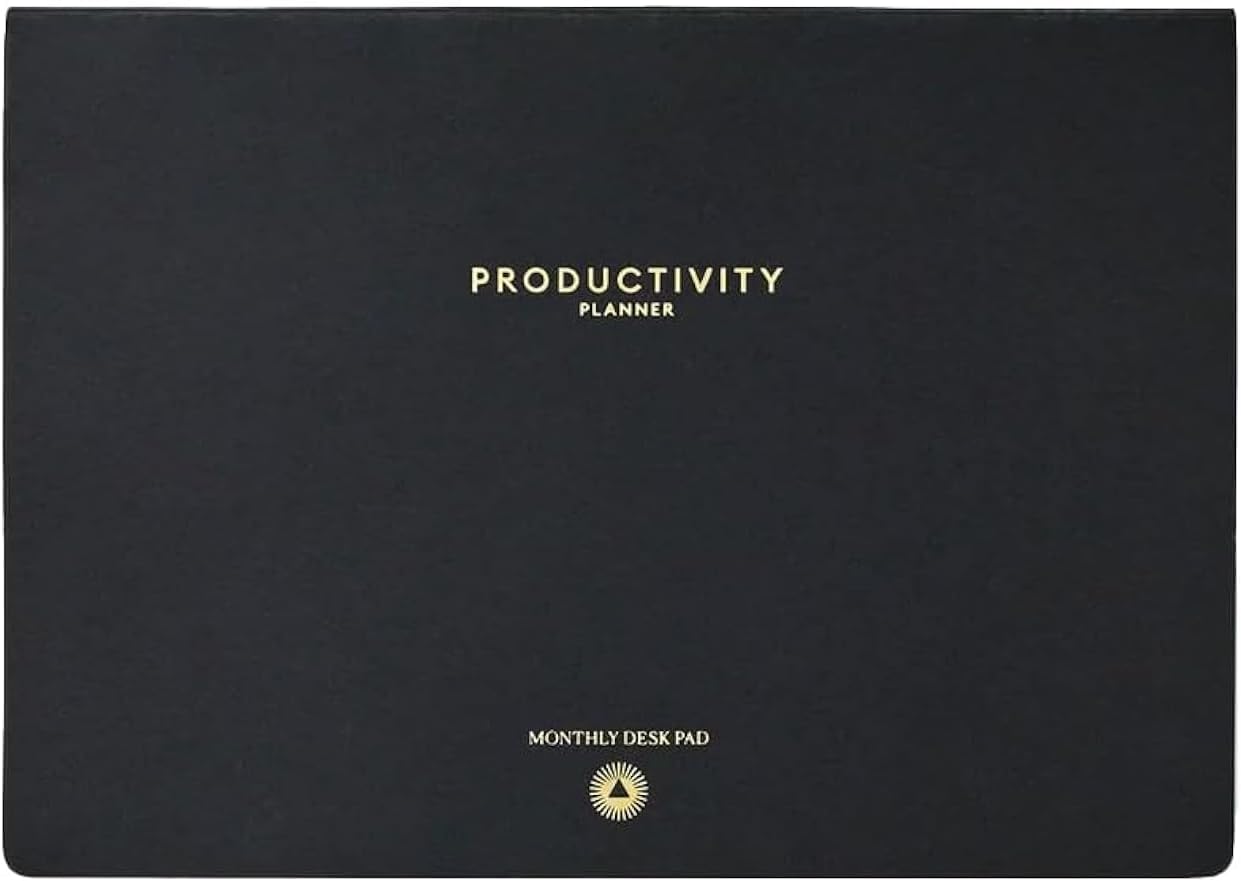 Intelligent Change Monthly Desk Pad, 2-Year Productivity Planner, Tear-Out Deskpad for to-Do List, Calendar, Productivity Tools for Time Management and Mindfulness, A4 Size, Black