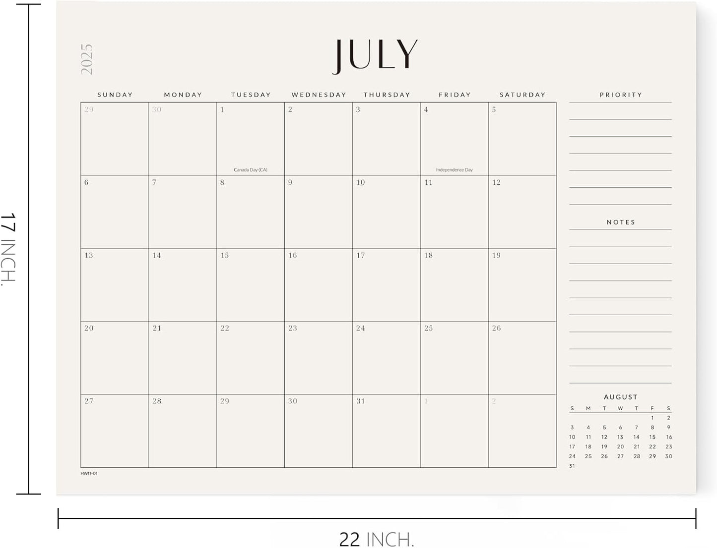 Jotsome Desk Calendar 2025-2026, Academic Desk Pad Calendar From July 2025 to December 2026 22x17 inch, Desk Blotter Calendar for Home and Office, Easy Planning (Jul 2025 - Dec 2026, Extra Large)