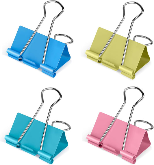 18 Pcs Extra Large Binder Clips 2 inch Length, Colorful Big Paper Clips for Office