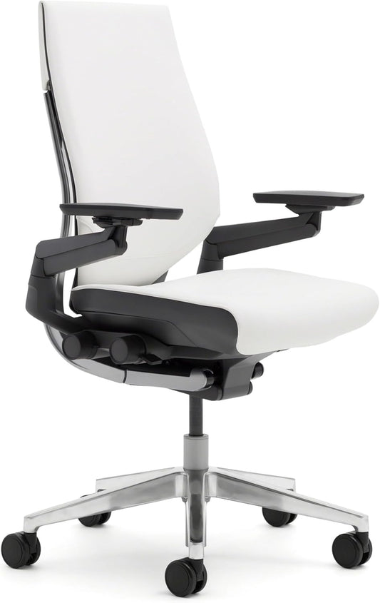 Steelcase Gesture Office Chair - Ergonomic Work Chair with Wheels for Carpet - Comfortable - Intuitive-to-Adjust for Desk - 360-Degree Arms - Nickel Gray Fabric