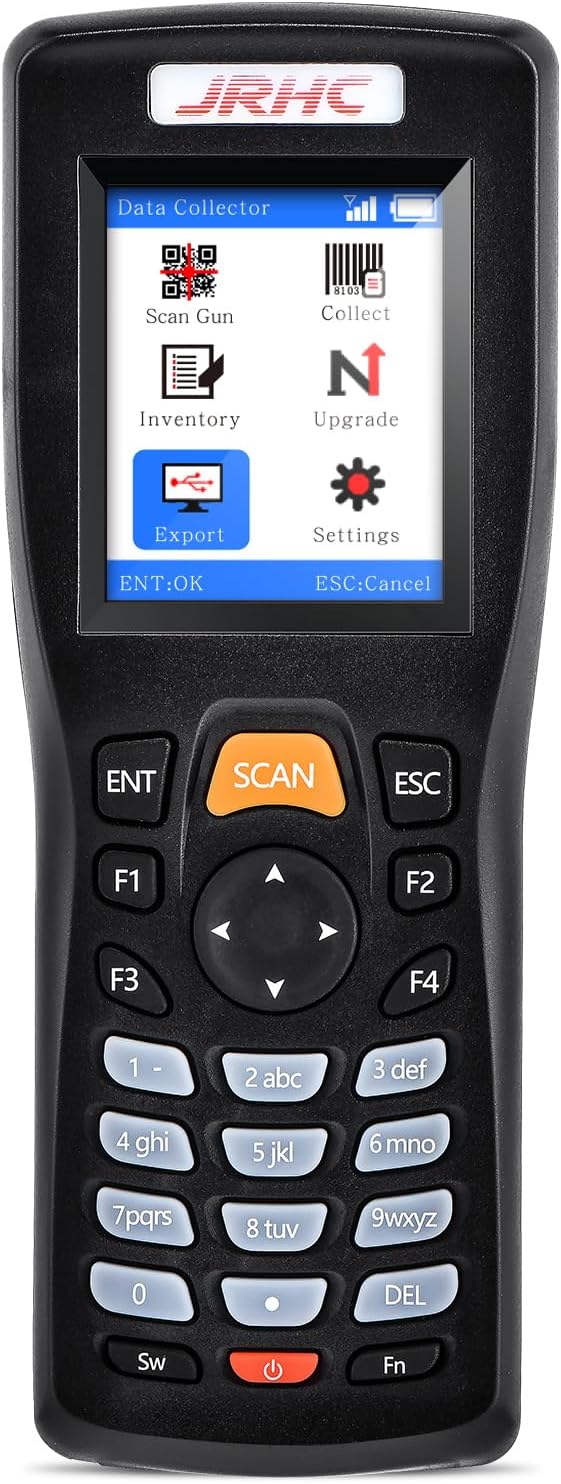 Inventory Barcode Scanner, Wireless Barcode Scanner 1D 2D & PDF417 Data Collector Portable Data Terminal Inventory Device with 2.4G Wireless & USB Wired Connection Bar Code Scanners