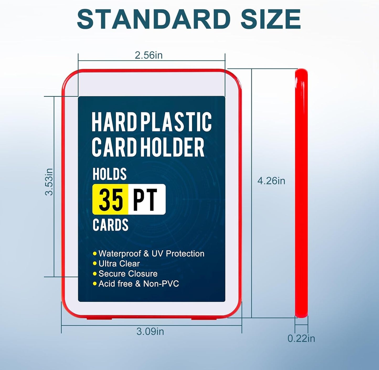 GEAoffice 30ct Colorful Card Protector Sleeved Card Holders for Trading Cards, 35pt UV Protection Baseball Card Holder for Game, Sports, Standard Cards