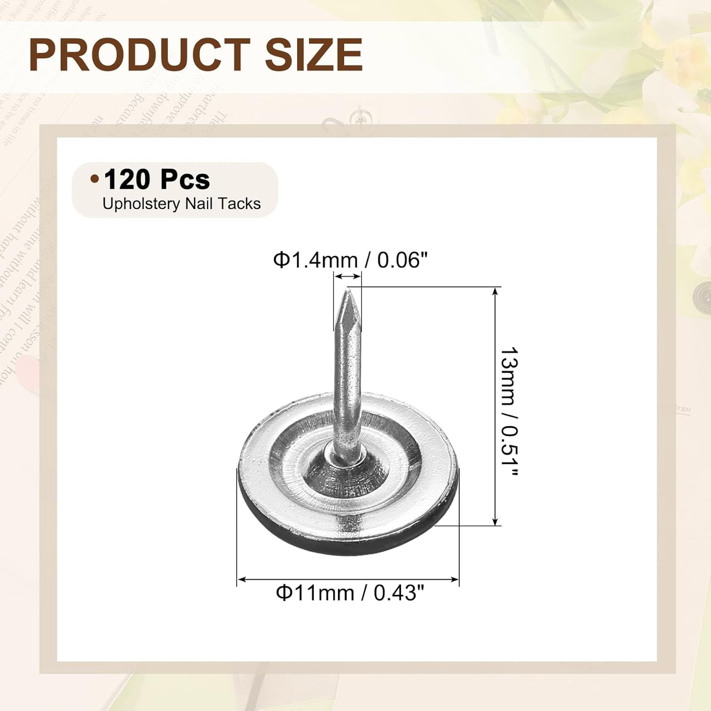 uxcell 120Pcs Push Pins, 11mmx15mm Round Flat Head Decorative Thumb Tacks Upholstery Tacks for Cork Board Office Wall Hangings, Black