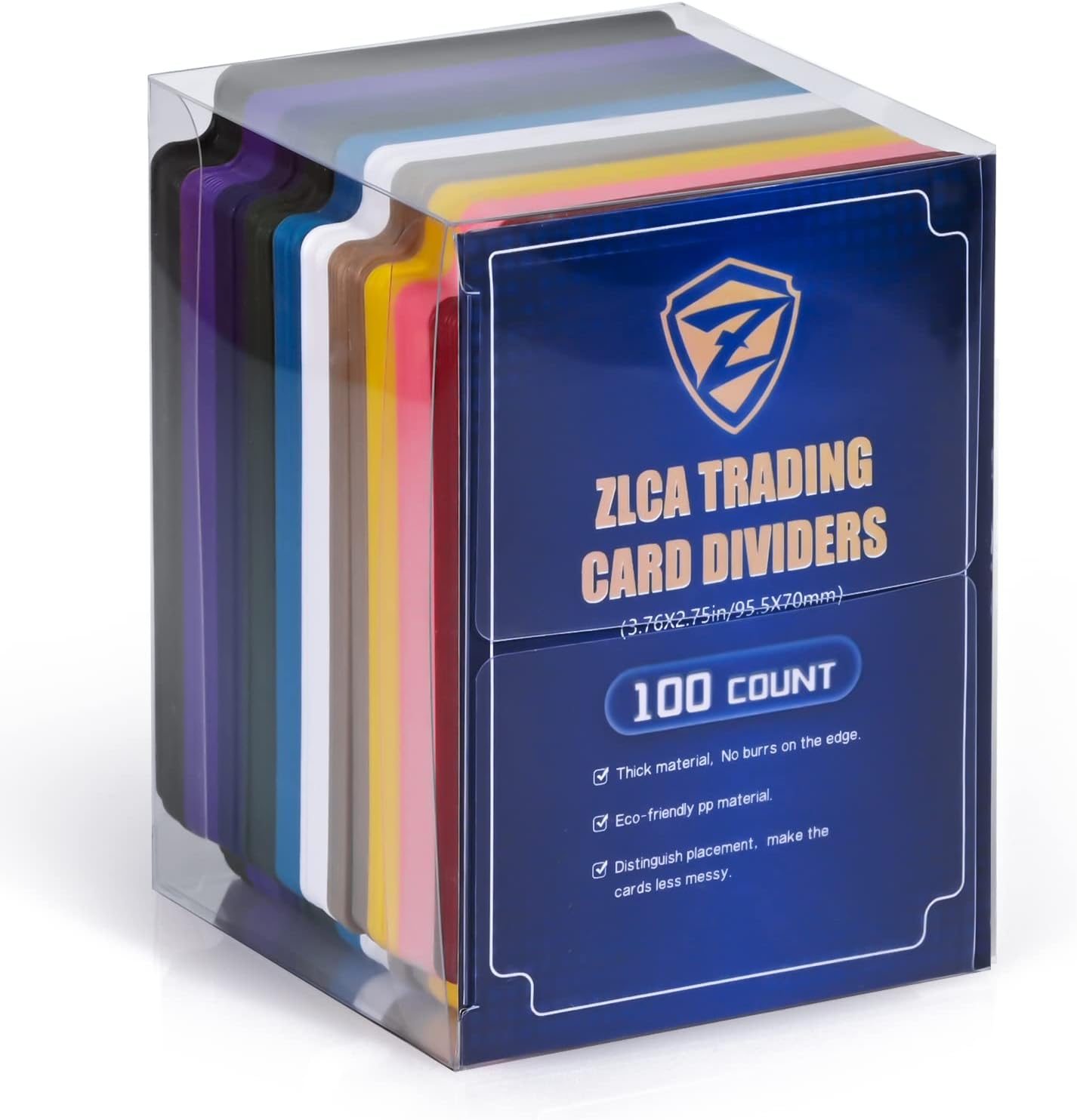 ZLCA Trading Card Dividers, Playing Card Page Dividers with Tabs, Plastic Card Separator for Storage Box Folder Record Baseball Games Sports Card 2.75 x 3.76 Inch (100, Corlorful)