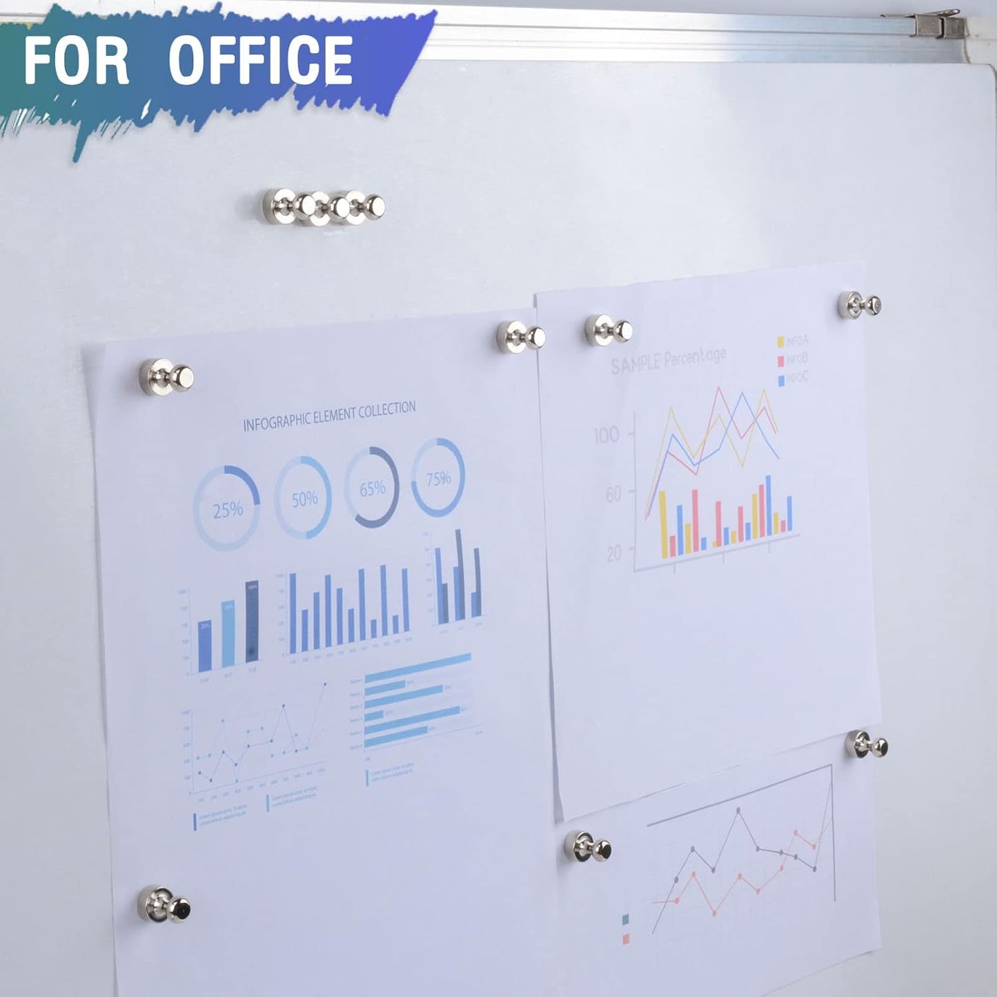 200 Pcs Neodymium Fridge Magnets, Strong Magnets for Whiteboard, Push Pin Magnets, Refrigerator Magnets Small Strong Neodymium Magnet for Office, Kitchen, Adults, Home