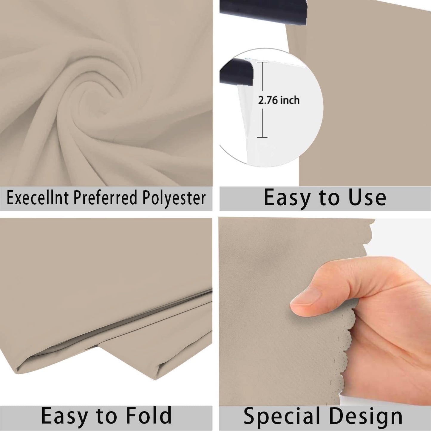 Beige Photo Backdrop for Photoshoot Beige Background for Photography Photo Backdrop Curtain for Party 10 x 20 FT