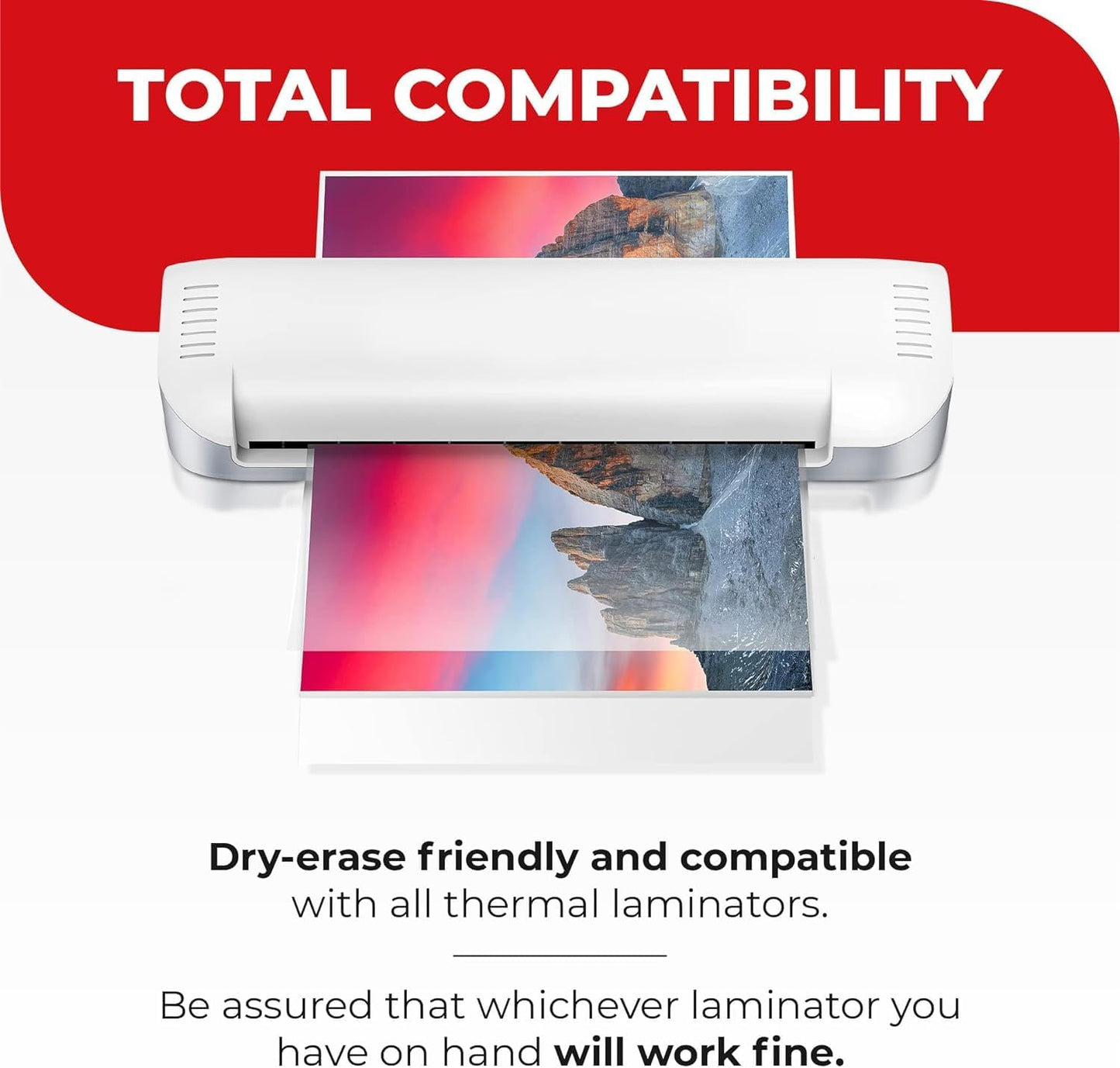 5MIL Thermal Laminating Sheets (125 Count) Photo, Card, Notecard, ID Badge, and Business Card Sizes, Dry-Erase Friendly Laminating Pouches, Compatible with Laminators, Crystal Clear Laminated Finish