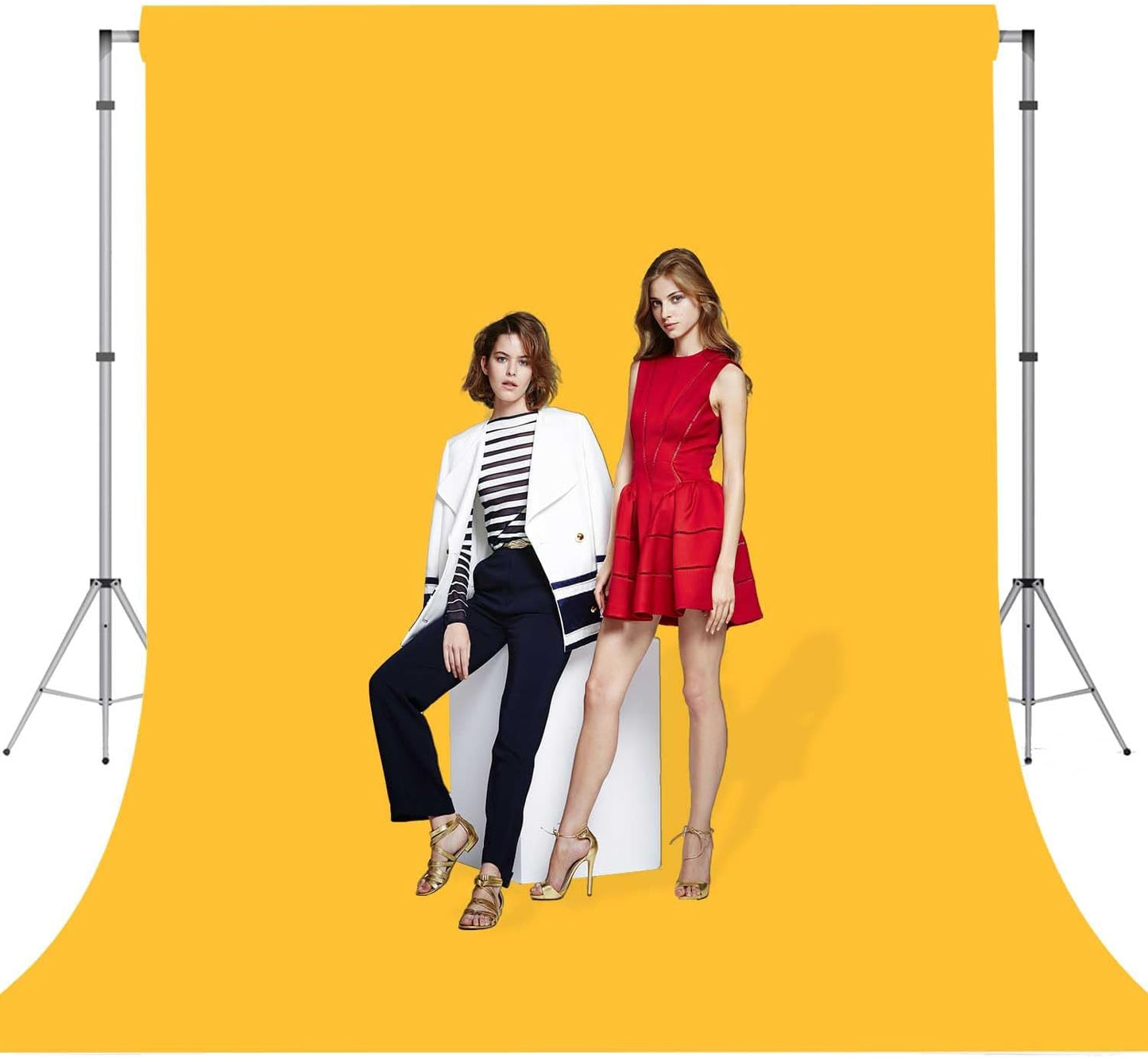 Yellow Photo Backdrop for Photoshoot Yellow Background for Photography Photo Backdrop Curtain for Party 8 x 10 FT