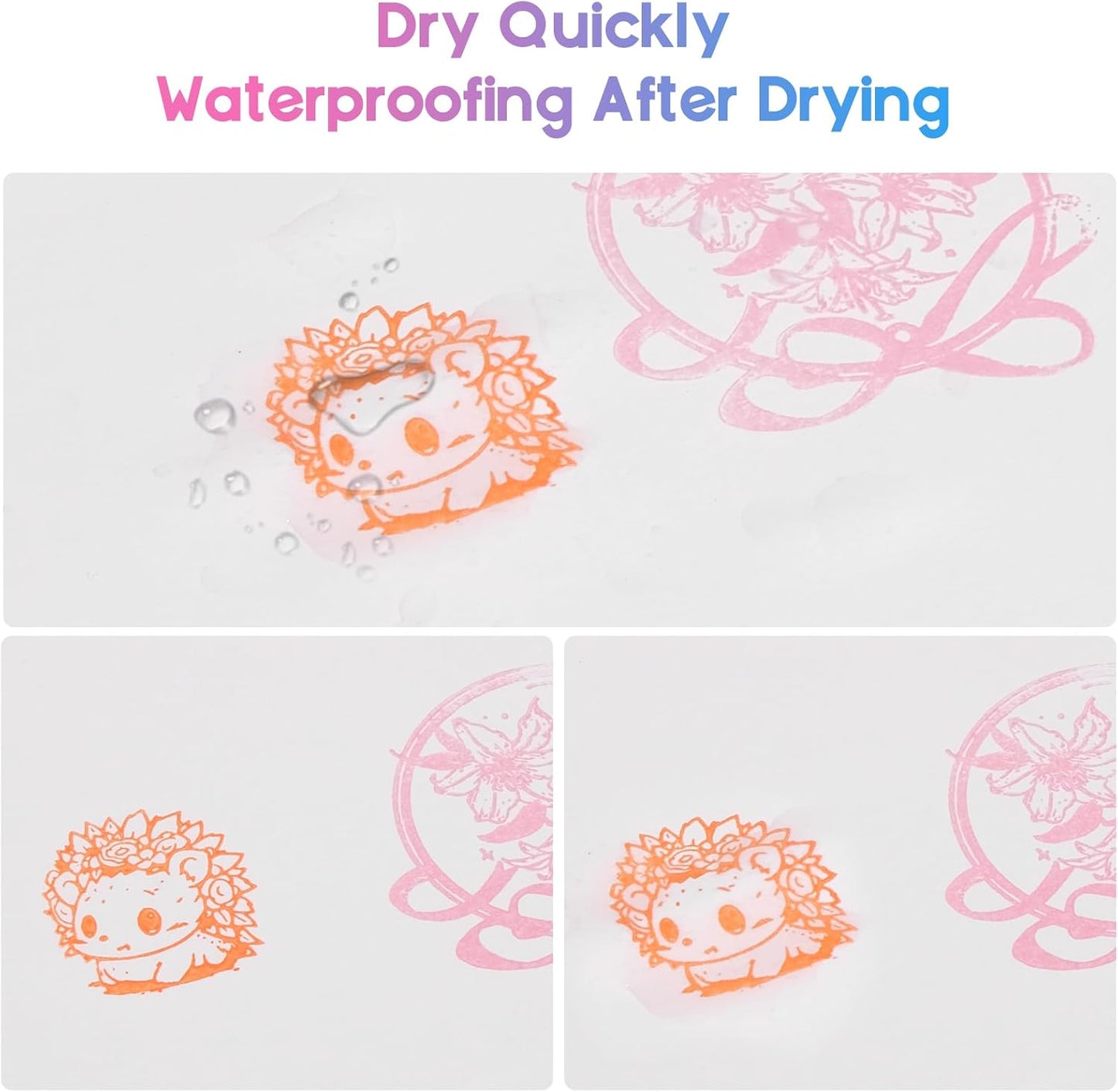 CraftyManor Mini 12 Color Pigment Ink Pads for Stamps, Fingerprint Ink Pad for Kids, Stamp Pad for Scrapbook Paper & Stamps for Classroom & Clothing Stamp & Letter Stamps, Archival