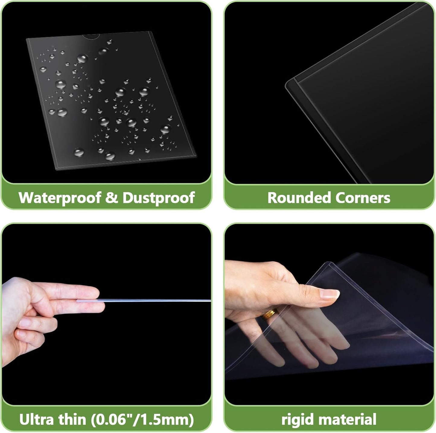 5pcs Wall Sign Holder 8.5"x11" Magnetic Sign Holder, Rigid Print Protectors with Magnet Strips and Adhesive Strips, Wall Mount Plastic Paper Holder for Office Store Home Window Display (Clear)