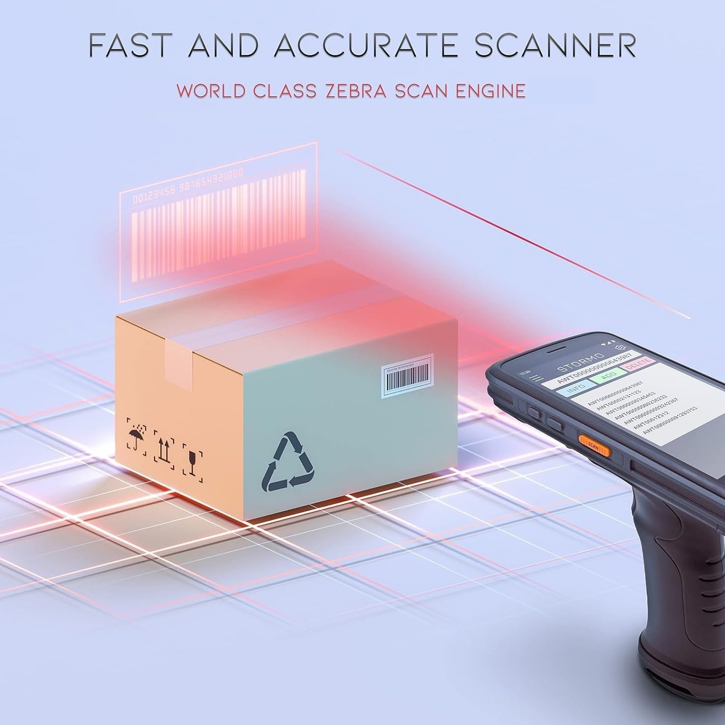 Chainway C72 Ultra Rugged Android Barcode Scanner, Pistol Grip, Android 11, Google Play, Zebra 2D/1D/QR Barcode Reader, 5.2” Vivid Screen, WiFi, GPS, 8000mAh All Day Battery (Build Your Own)