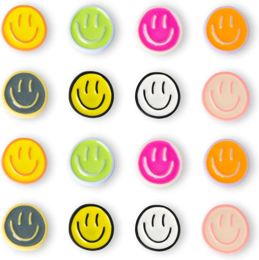 rhinocats Locker Magnets for Girls，Cute16Pcs Fridge Magnets,Colorful Decorative Resin Smiley Face Refrigerator Magnets, Strong Whiteboard Magnets for Classroom, Office, or Home Use