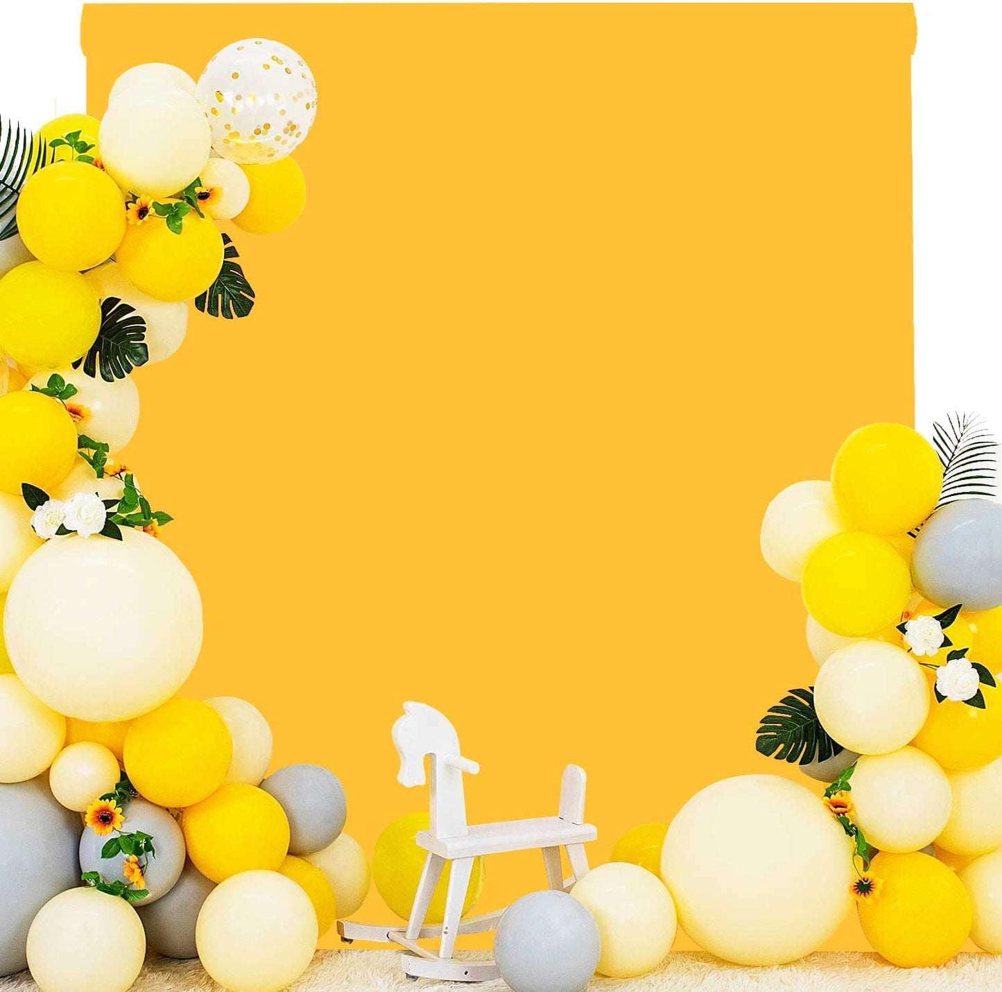 Yellow Photo Backdrop for Photoshoot Yellow Background for Photography Photo Backdrop Curtain for Party 5 x 7 FT