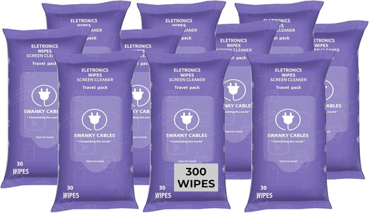 Screen Cleaner Wipes: Electronic Wipes for Screens - Computer Screen Wipes for Lens, Phone, Tv Screen and Monitor Cleaning - Tech Wipes & Microfiber Cloth (Soft Wipes, 300 Count)