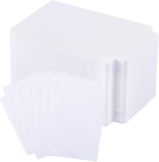 White Trading Card Plastic Divider Cards Sorting Tray Playing Separator Organizer Pages for Games Sports Supplies, 69 x 97 mm(250 Pieces)