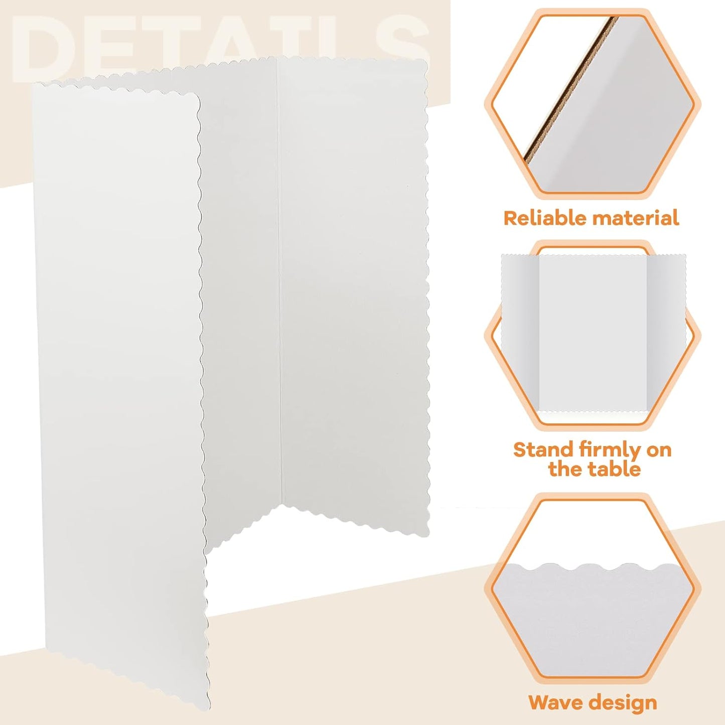 12 Pieces Tri Fold Poster Boards Bulk, Lightweight Science Display Boards, Trifold Presentation Display Board for Science Fair Project(36 x 48 Inch,White)