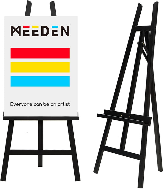 MEEDEN Display Easel Stand for Sign: Adjustable Wooden Stands for Painting - A Frame Art Easel for Canvas up to 60" for Artist Adults Drawing Picture Poster - Black