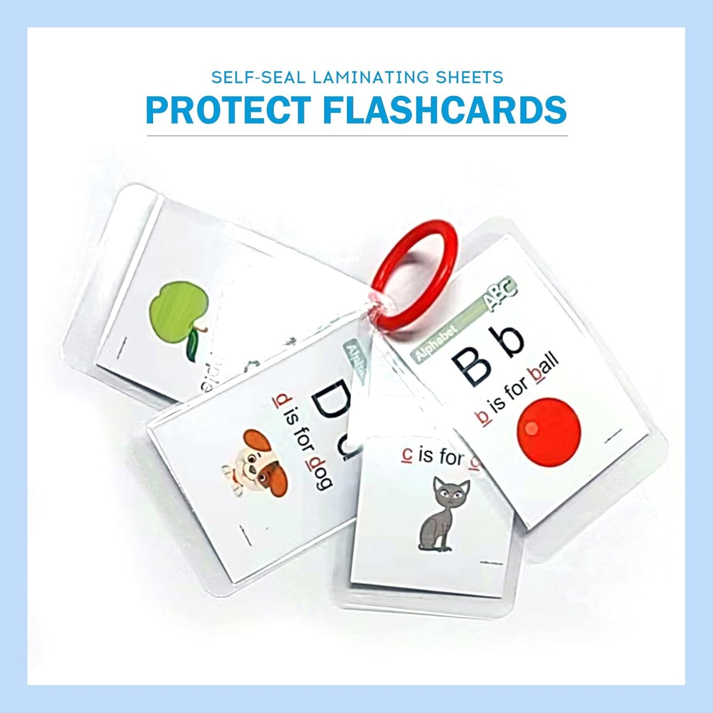 Uinkit 10 Mil 50 Pack Self Sealing Laminating Pouches, Laminate Plastic Sheets for 2.6 x 3.9-Inches Bussinesss Card Size Papers, Use in Office School Home Supplies, Glossy Finish, No Laminator Need