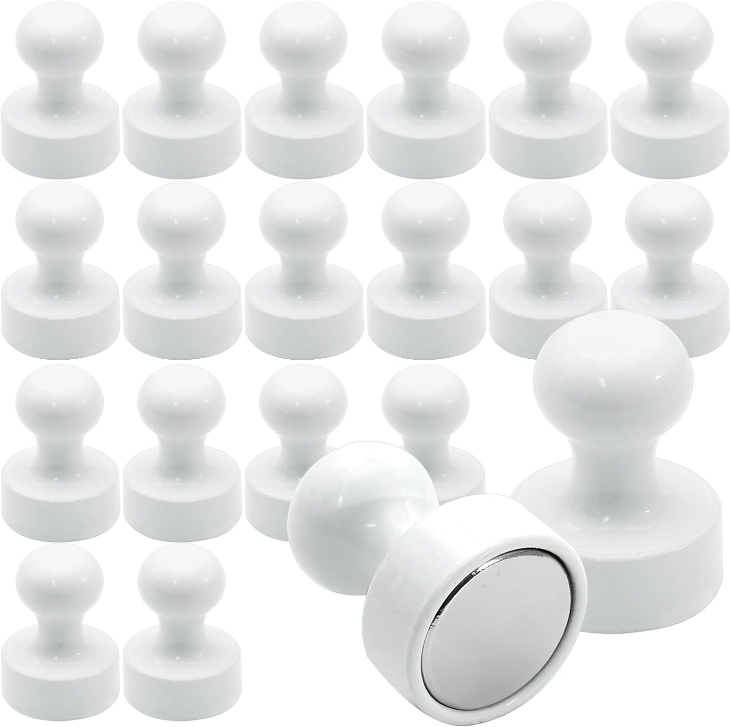 LOVIMAG 20 PCS Refrigerator Magnets, White Fridge Magnets Strong Magnet for Whiteboard, Small Neodymium Magnet Ideal for Push Pin, Office, Classroom, Map