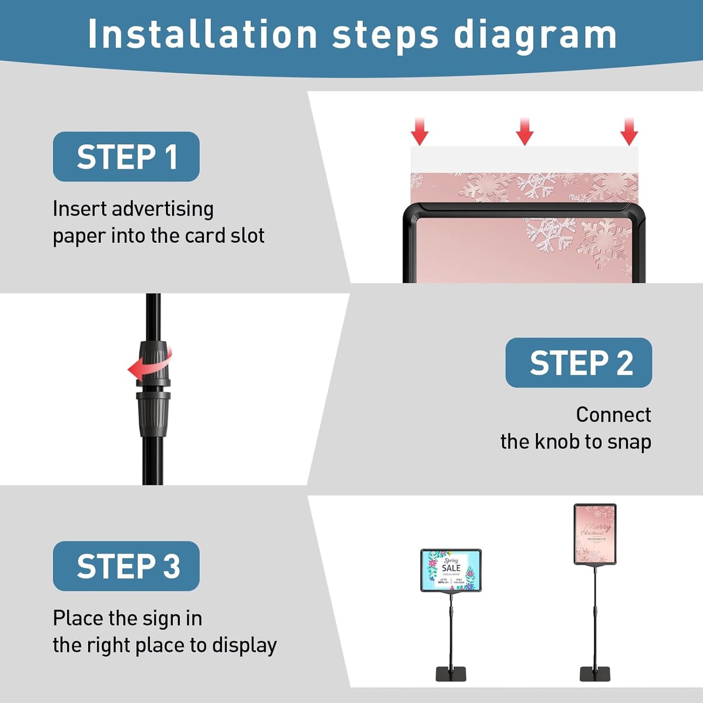 Sign Holder Stand 8.5 x 11,Sign Stand for Display,Adjustable Sign Holders For Table Top,Table Sign Holders