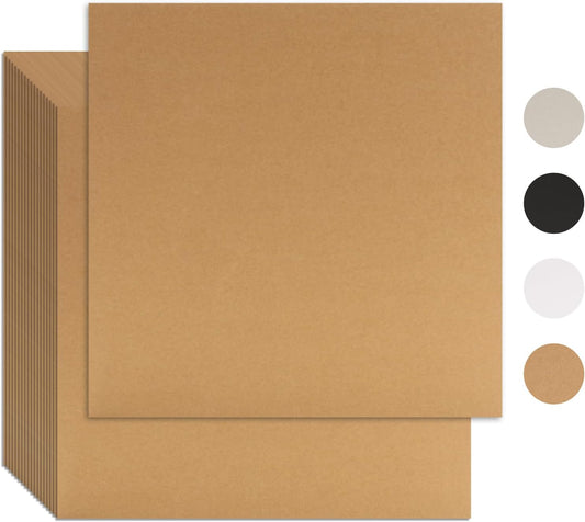 25 Pcs Book Board, Binder Board, Cover Board, Heavy Duty Chipboard for Book Binding, DIY Cardboard (Brown, 12 x 12 Inch 80PT)