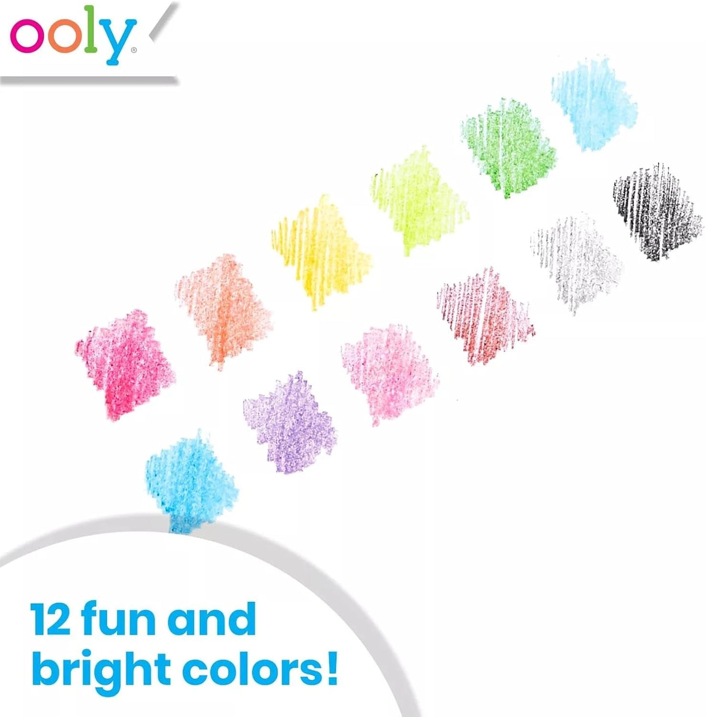 Ooly UnMistakeAbles Erasable Colored Pencils Set of 12, Stress and Mess Free Marker Pack, Drawing & Coloring Pencils for Kids and Adults,Colorful Back to School Supplies for Arts and Crafts