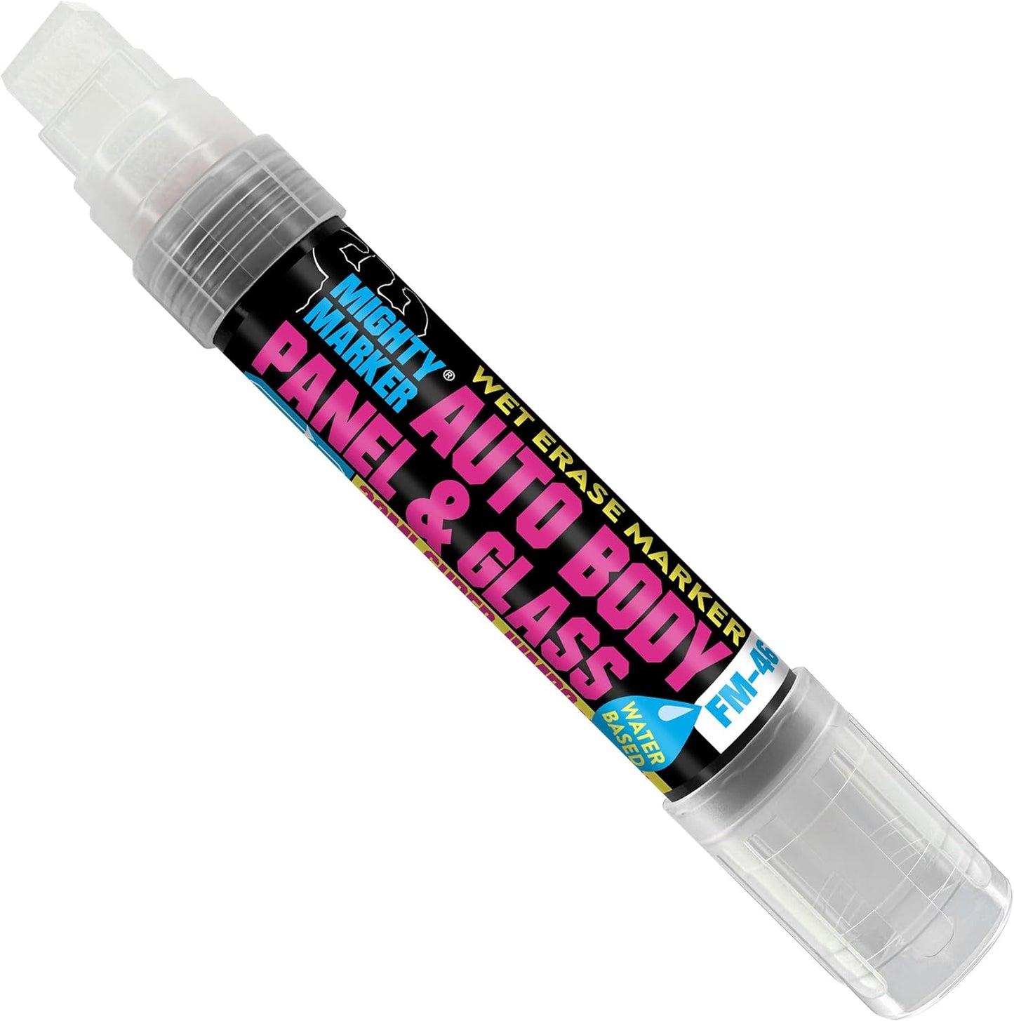 FM-46 Auto Body and Glass Super Jumbo Paint Marker, No-Ghost Formula, Water-Resistant, Valve Action, Removable, Water-Based, 30ml Capacity, Made in USA, Black 3 Pack