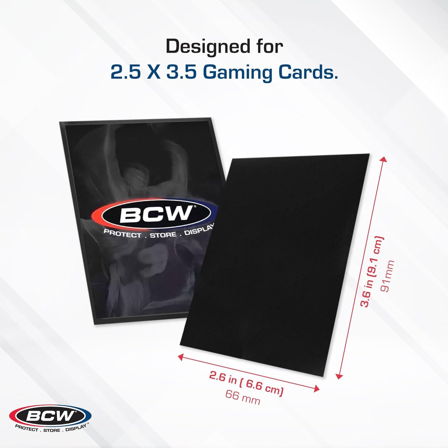 BCW Deck Guard - Double Matte Card Sleeves | 500 Count Box (10 Packs of 50 Sleeves) |Acid-Free, No PVC | Fits 2.5" x 3.5" Game Cards | Archival Safe Sleeves for Card Protection (Black)
