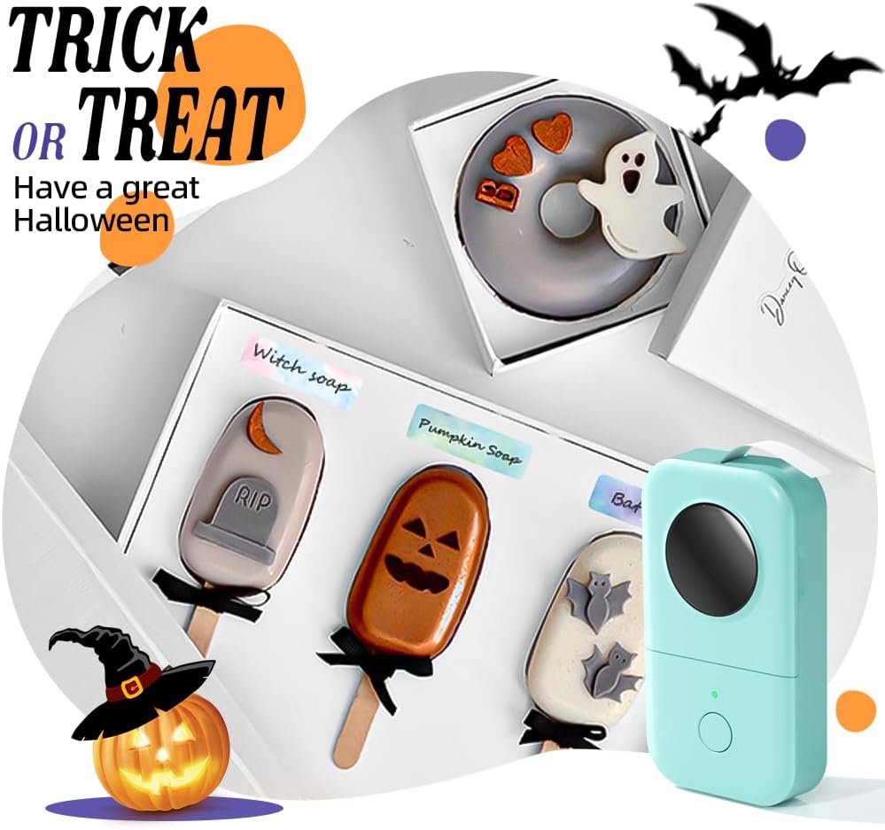 Phomemo D30 Label Maker Machine, Portable Bluetooth Mini Label Printer, Smartphone Handheld Thermal Sticker Small Labeler Multiple Templates Font Icon Inkless Custom Label for Home Kids School Items