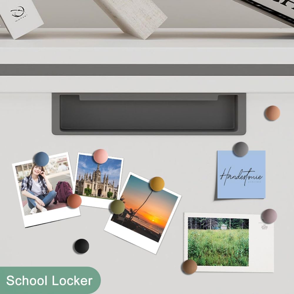 rhinocats 20Pcs Fridge Magnets, Cute Locker Decor Magnet, Colorful Decorative Matte hemispheric Refrigerator Magnets, Strong Whiteboard Magnets for Classroom, Office, or Home Use