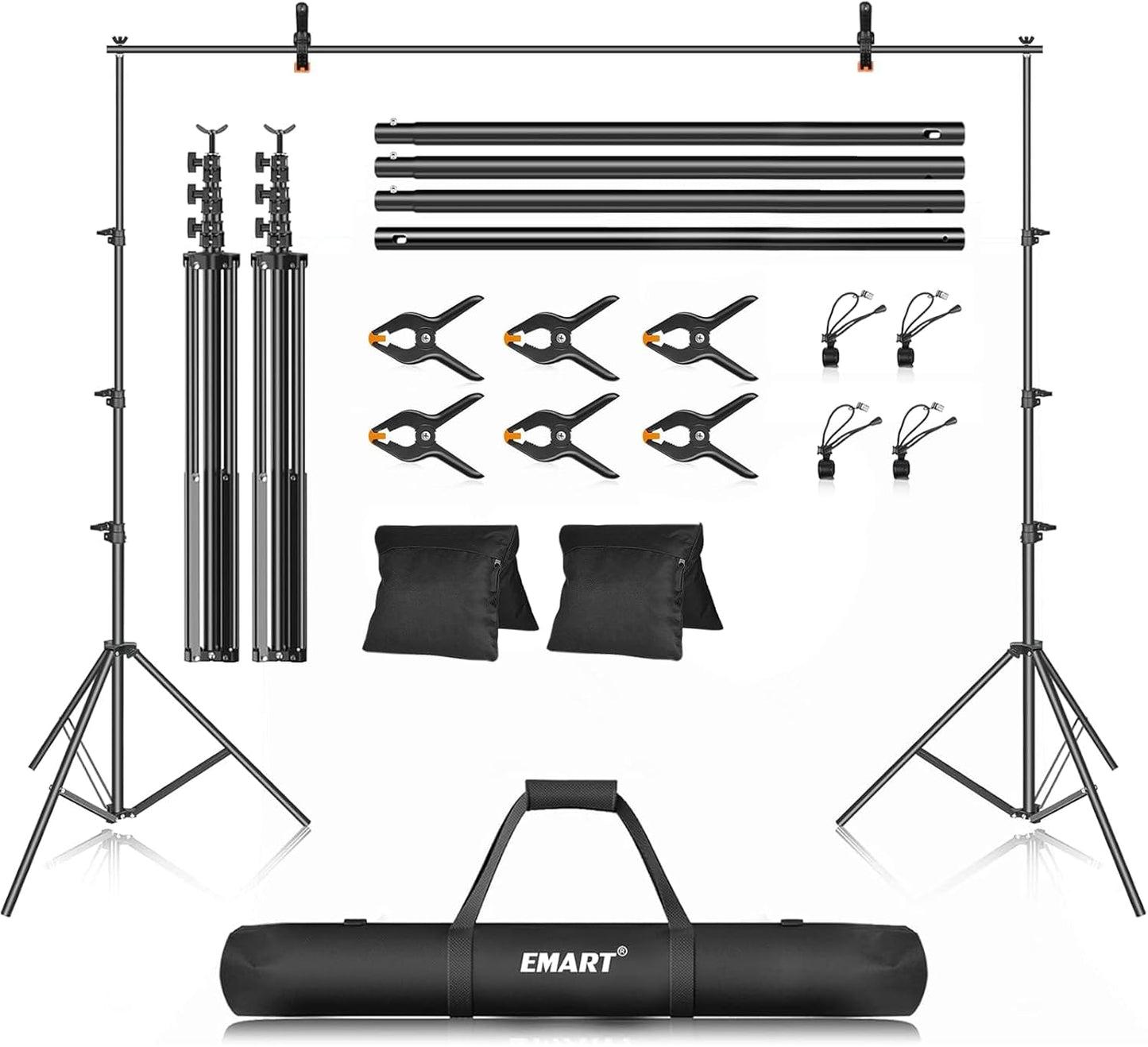 EMART Photo Backdrop Stand kit, 10 x 12 ft Back Drop Adjustable Frame for Photography, Photoshoot Banner Background Support Holder for Parties Dectoration