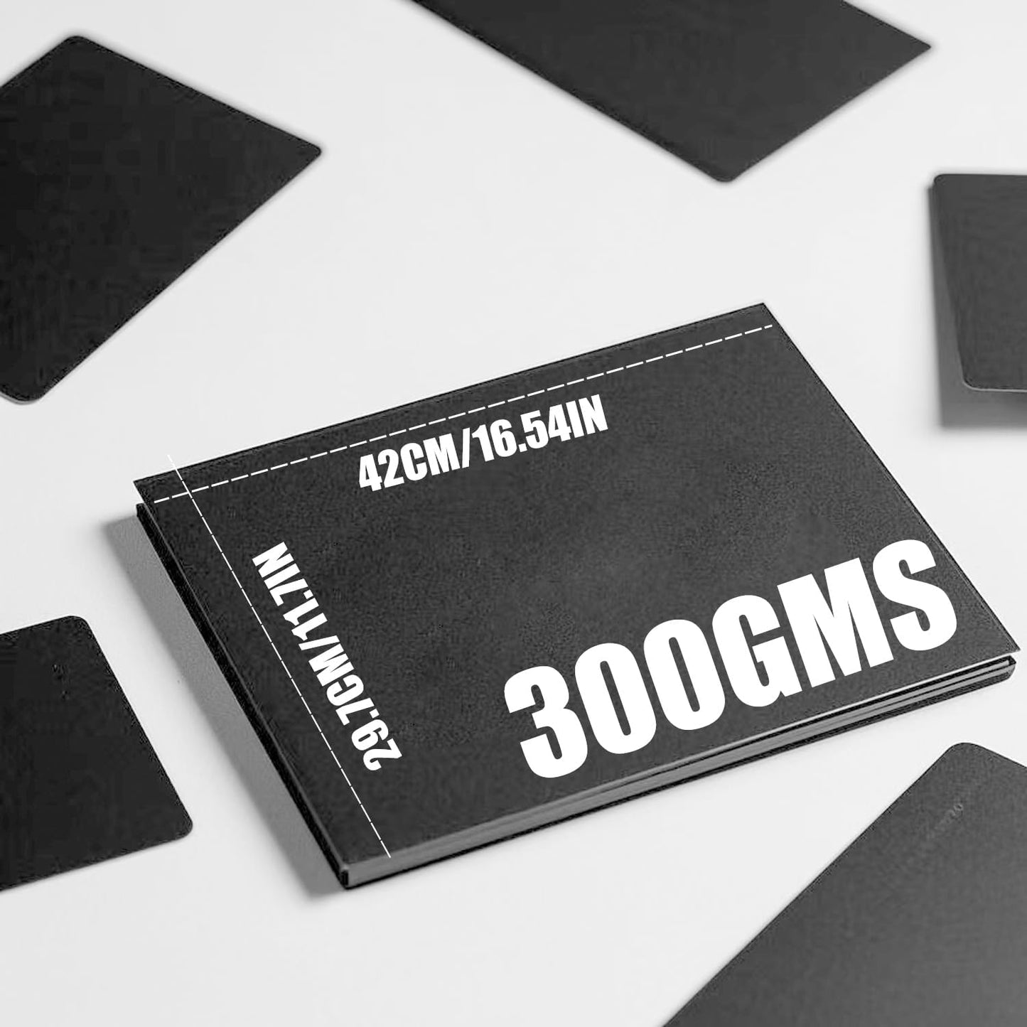 50 Pack A3 Black Poster Board, 300 GSM, 16.5 x 11.7 Inches, DIY projects, presentations, school projects, event decorations, Not for Printer (50)