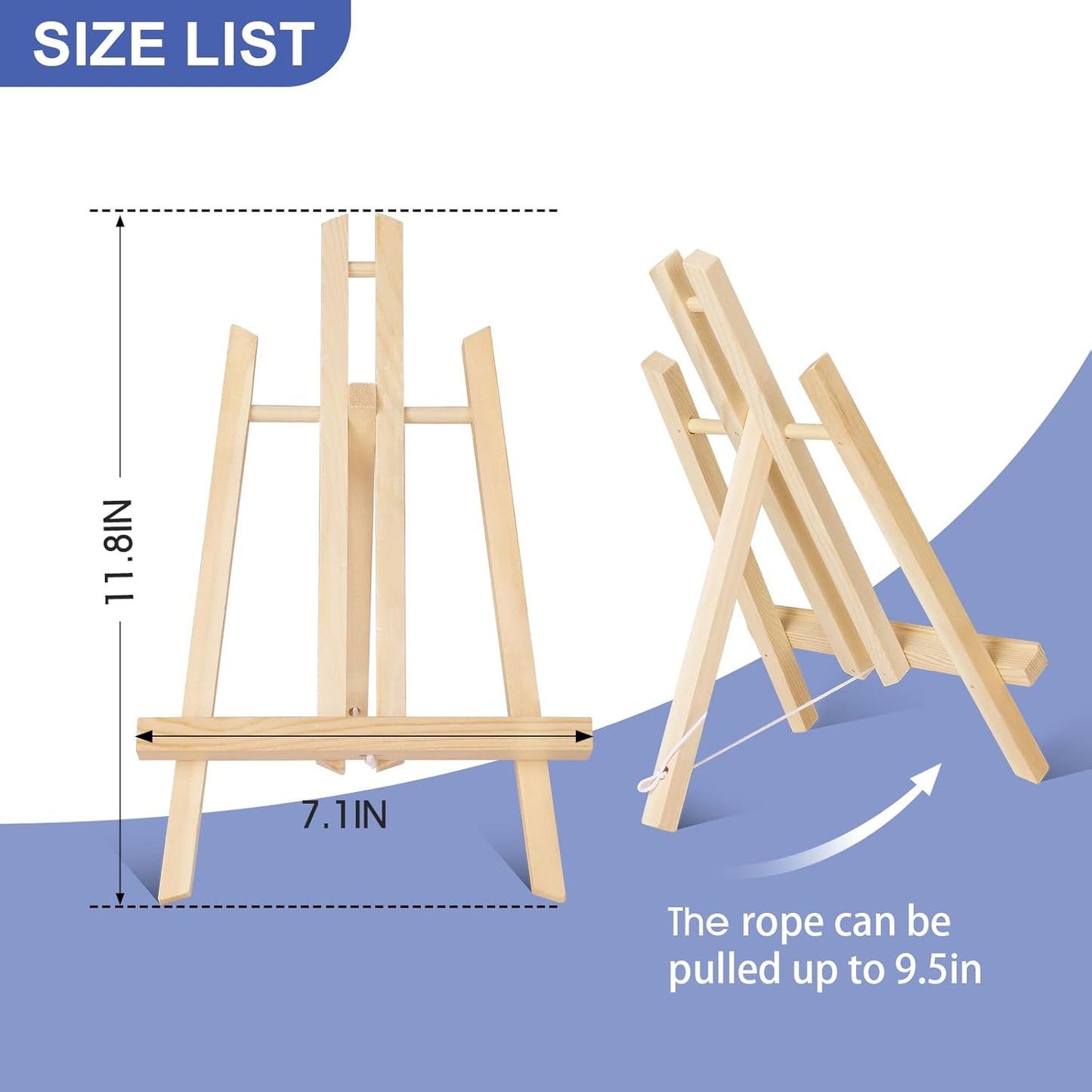 ESRICH 16Pack 11.8" Wood Easels,Tabletop Easel for Painting,Painting Party, Displaying Canvases, Kids Student Table School Desktop, Portable Canvas Photo Picture Sign Holder
