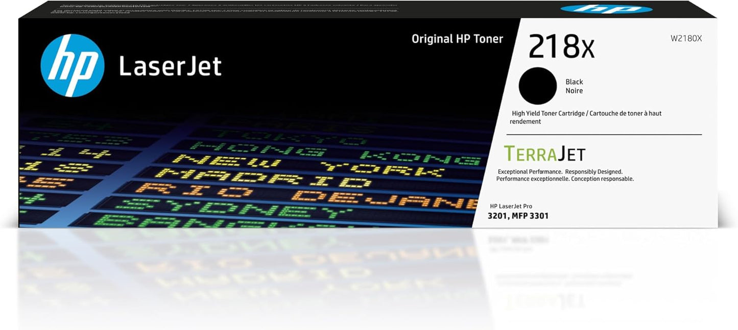 HP 218X Black High-Yield Toner Cartridge | Works with Color Laserjet Pro 3201, MFP 3301 Series | W2180X