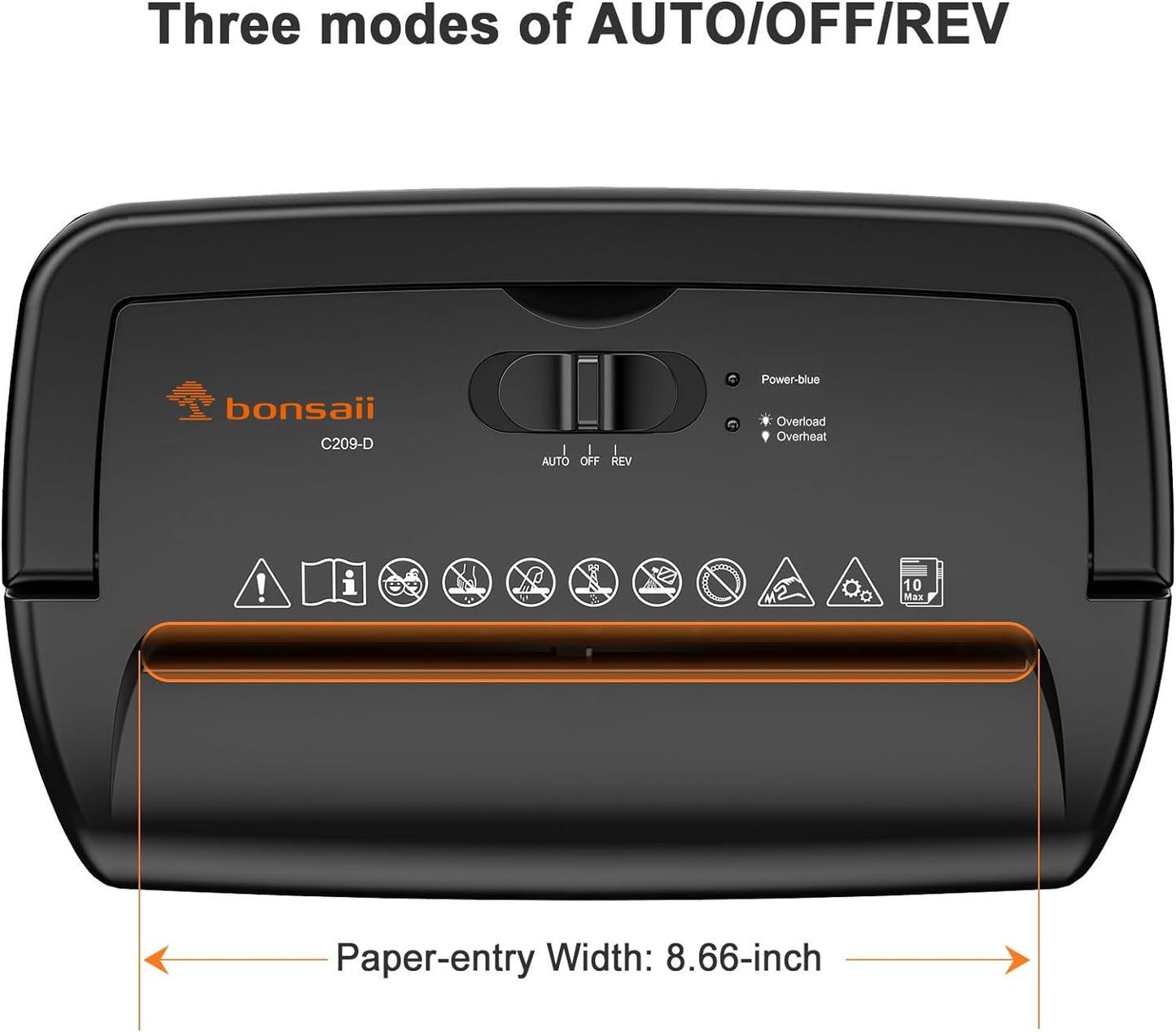 Bonsaii 10-Sheet Cross Cut Paper Shredder, 5.5 Gal Home Office Heavy Duty Shredder for Credit Card, Staple, Clip with Transparent Window(C209-D)