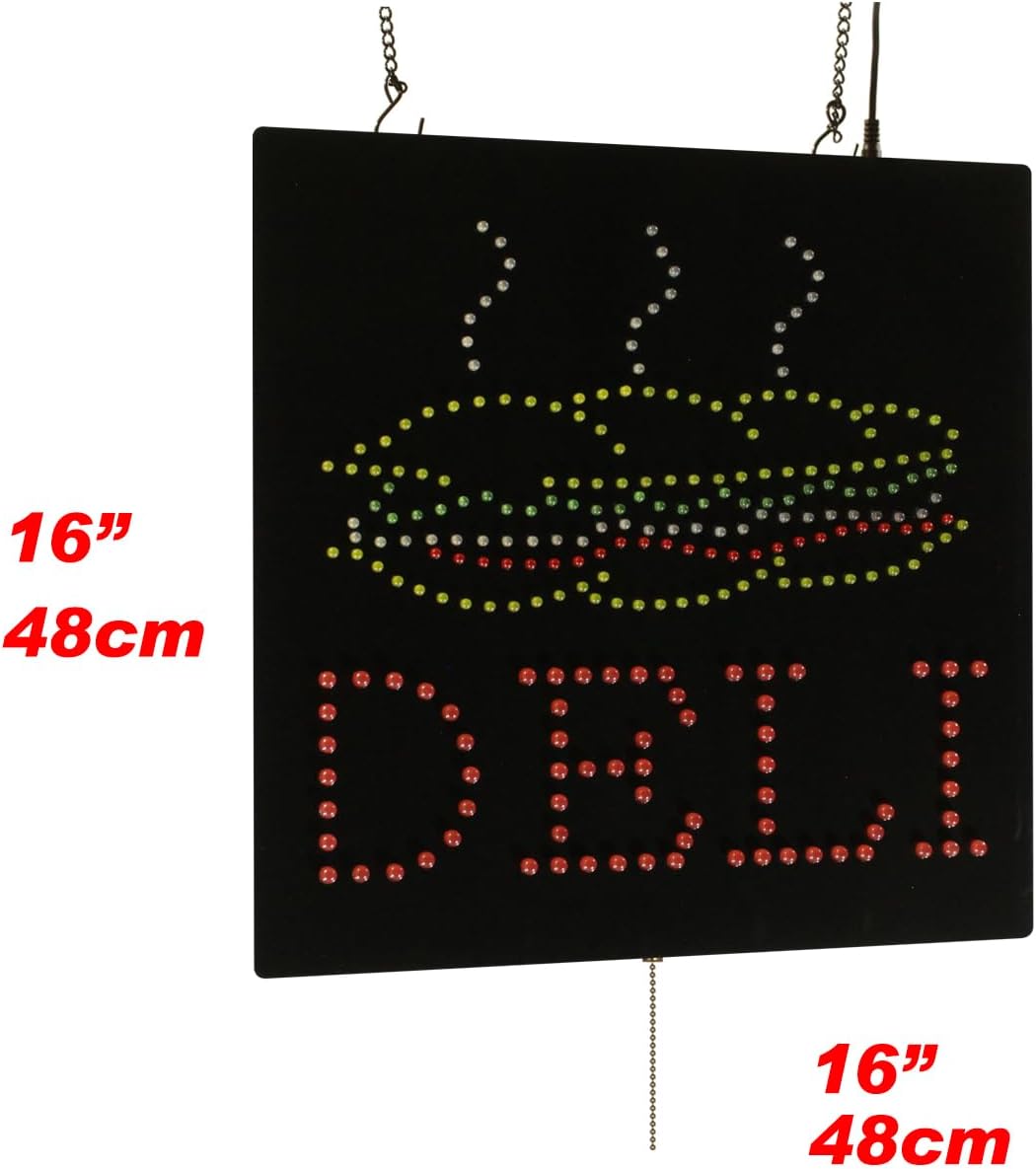 Deli Sign, 16"x16", 40x40cm, TOPKING, LED, Neon, Florescent, Signage, Signboard, Display, Billboard, Screen, Grand Opening, Gift